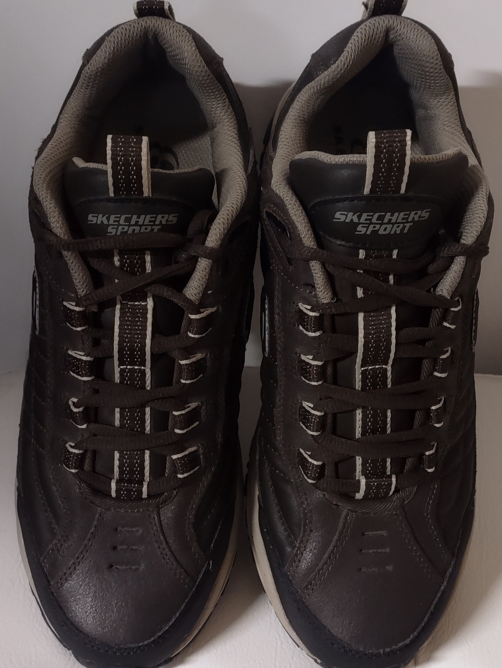 Skechers Energy Downforce Men Size 10 Leather Walking Shoes - Brown - Picture 2 of 11